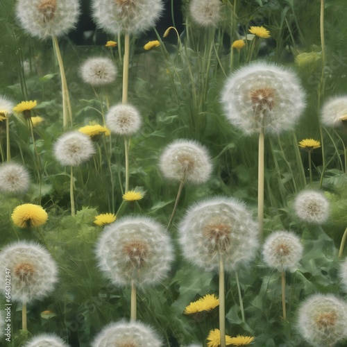 A garden of giant  oversized dandelions that stand taller than a house2