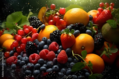 Fruits and berries, Healthy food concept © Mahmud7