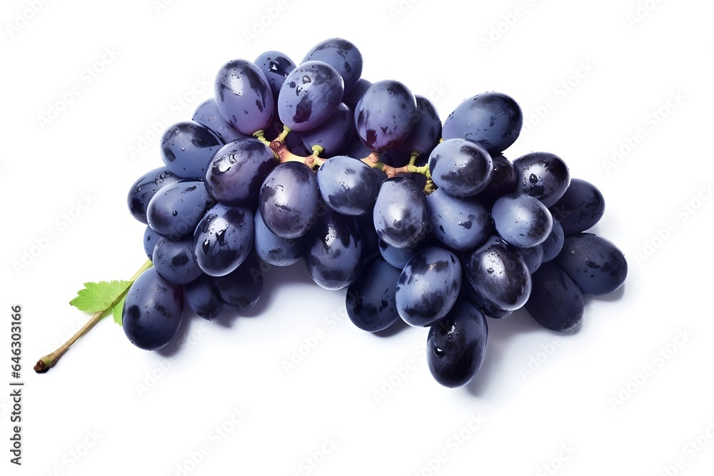 Bunch of black grapes on white background Bunch of black grapes on white background