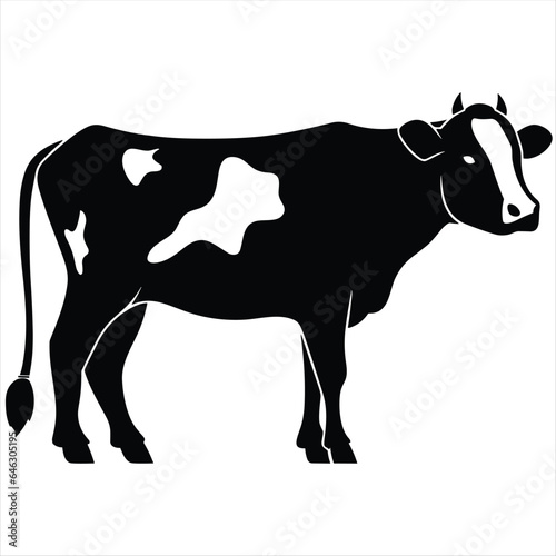 Simple vector cow hand drawn animal silhouette