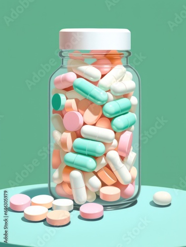 A dazzling pattern of colorful pills sits atop a pharmacy counter, beckoning with its promise of relief, nutrition, and sweet, sweet confectionery