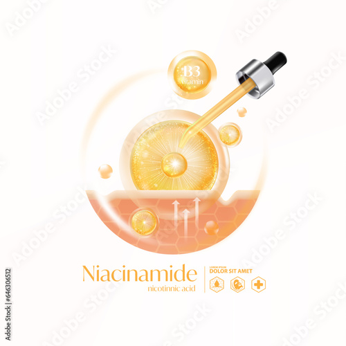 Niacinamide, Niacin, Nicotinnic acid serum Skin Care Cosmetic,  