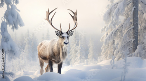 reindeer in the snow