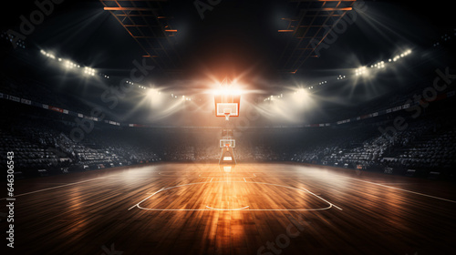 Basketball Arena With Special Lighting and Flashes 