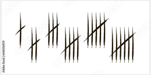 Doodle tally mark count icon Sketch vector stock illustration EPS 10