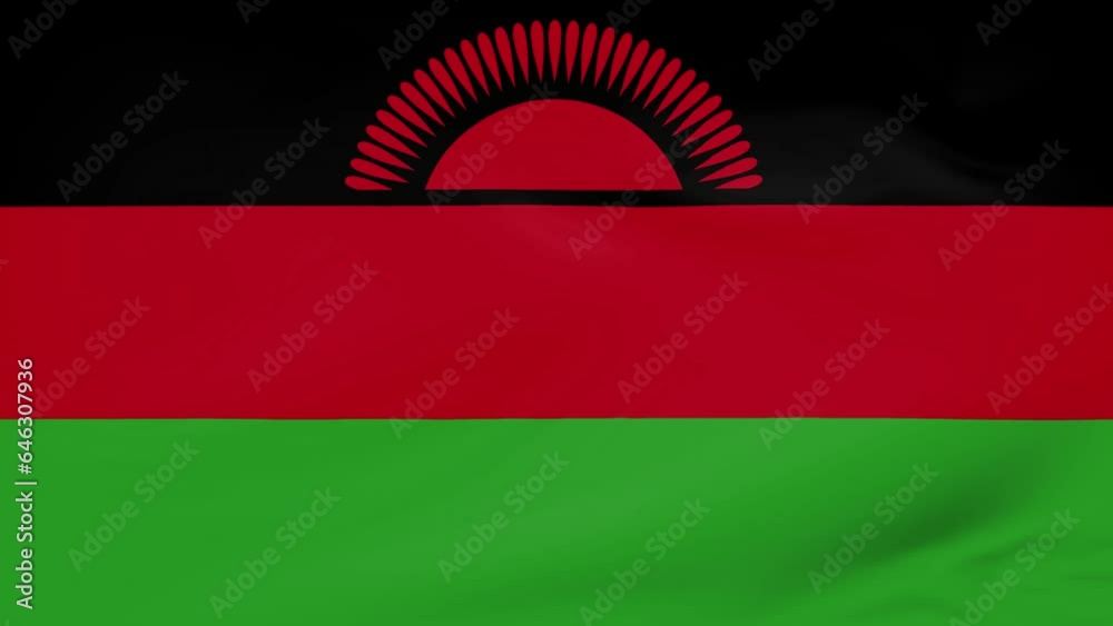 Malawi flag waving animated background