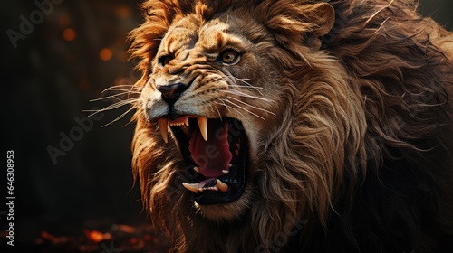 The Lion Roars with his fierce face