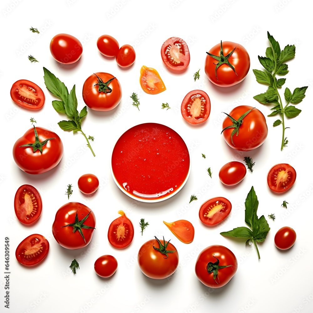 Tomato sauce isolated on white, view from above Tomato sauce isolated on white, view from above