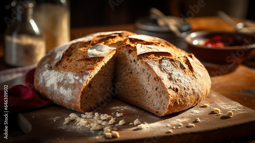 loaf of bread Discover the timeless comfort and flavor of a freshly baked loaf of bread. Our artisanal bread is crafted with the finest ingredients, ensuring each slice is a delightful treat for your 
