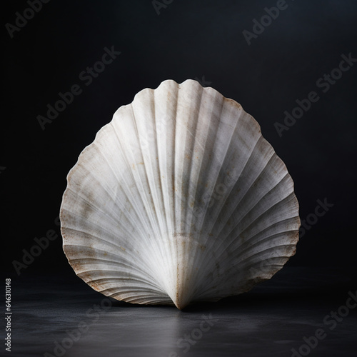 seashell on black background
