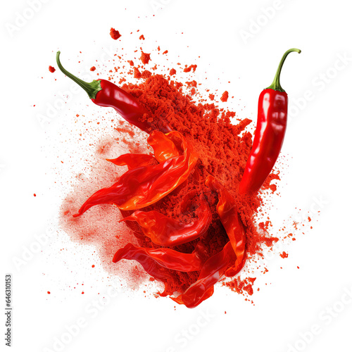 Chili pepper powder splash