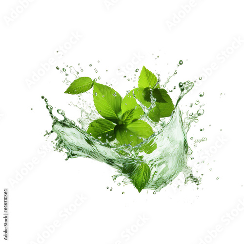 A splash of green tea with mint