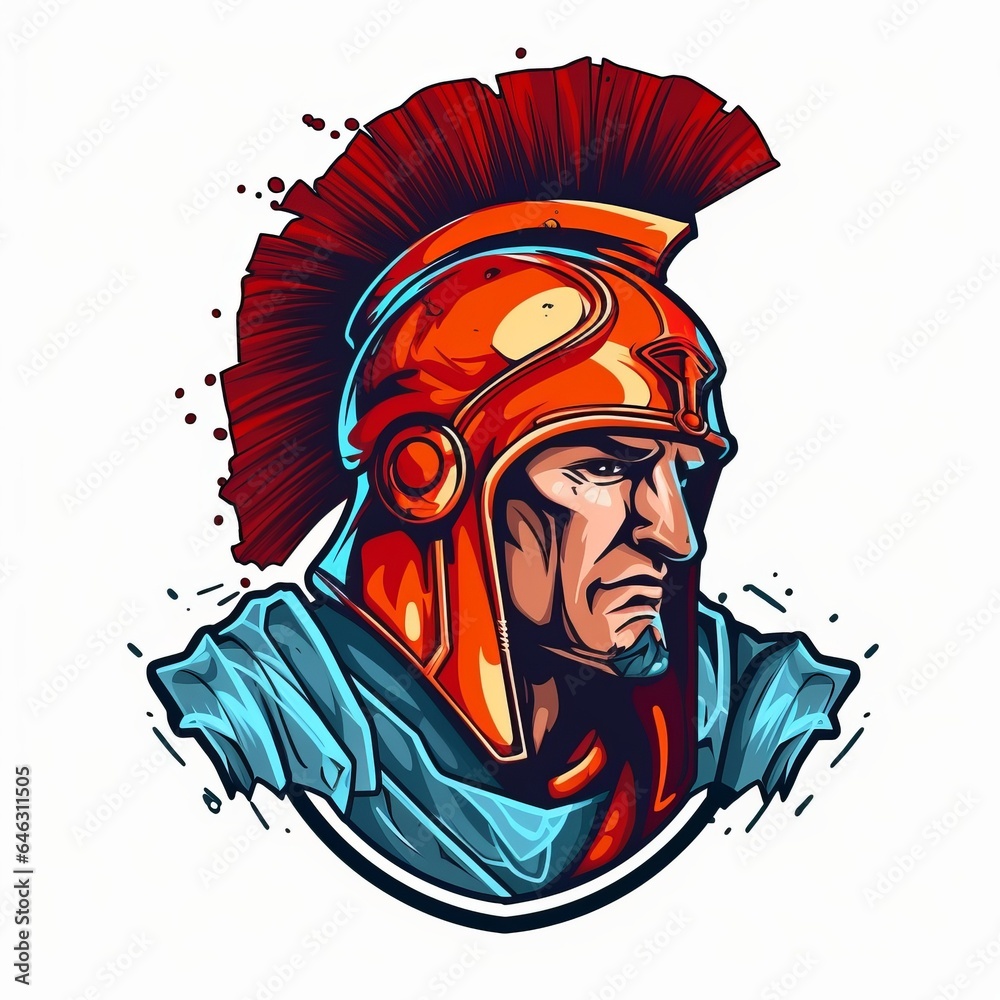 Free Divine Armor Spartan Warrior Fantasy Logo Design Generative AI