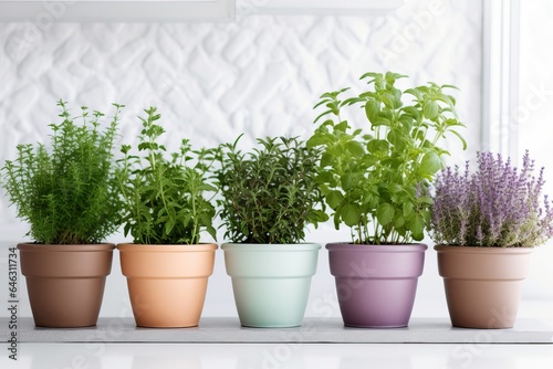 Kitchen Herb Garden: Lavender, Basil, Rosemary, Mint, Thyme © Nick Alias