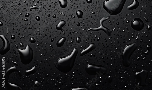 Water Droplets on Black Matte Surface - Abstract Texture