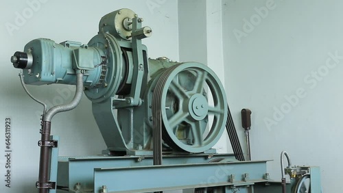 Maintenance of elevator shafts Cable control. Elevator transport photo