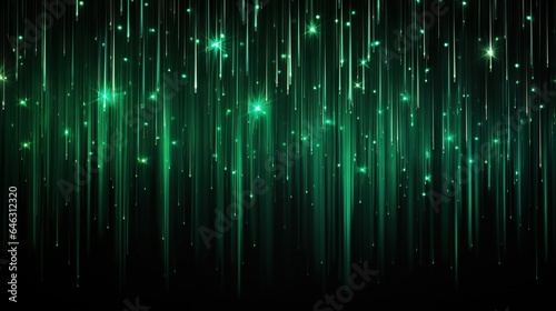 Green tech background with fiber optics cable