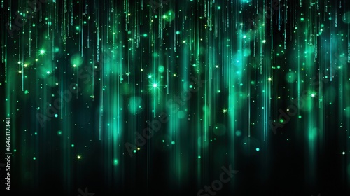 Green tech background with fiber optics cable