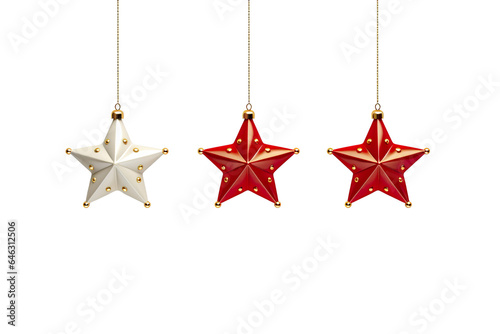 Christmas star ornaments object with white background isolated PNG
