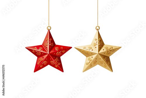 Christmas star ornaments object with white background isolated PNG