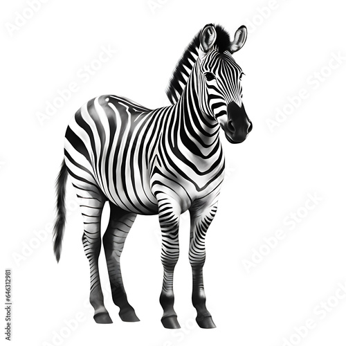 Zebra on transparent background - Nature s Striped Beauty