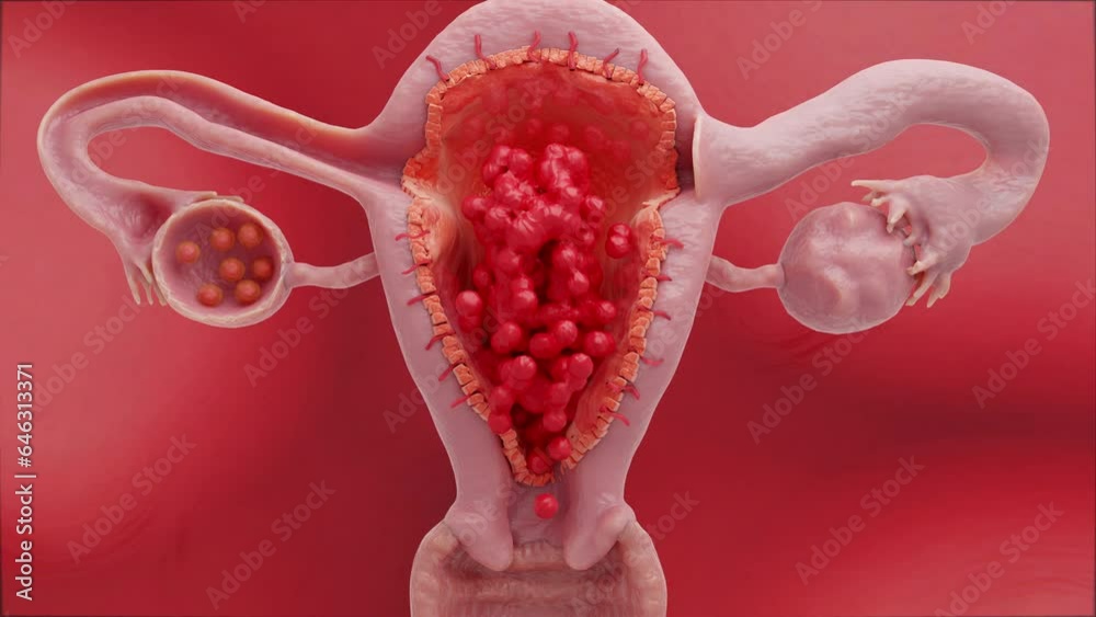 Menstrual cycle changes, animation