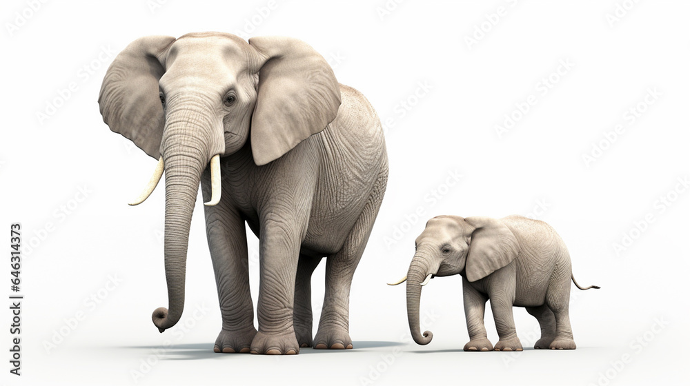Fototapeta premium Mother elephant and baby elephant.