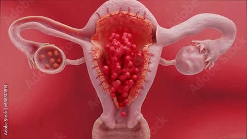 Menstrual cycle changes, animation