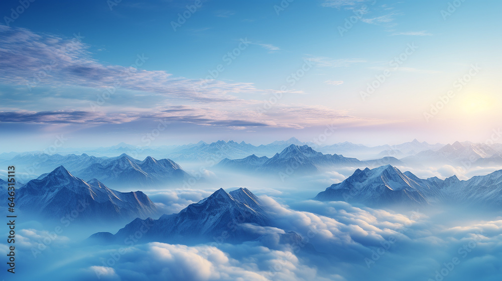 aerial photography of mountains in the morning