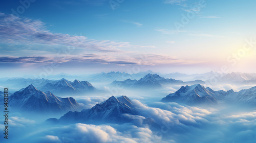 aerial photography of mountains in the morning