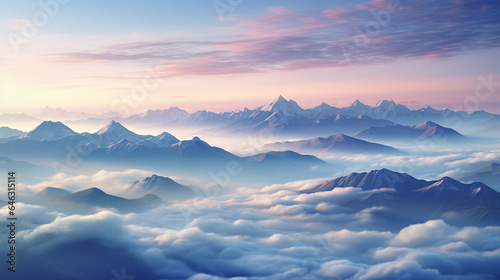 aerial photography of mountains in the morning © ausmile