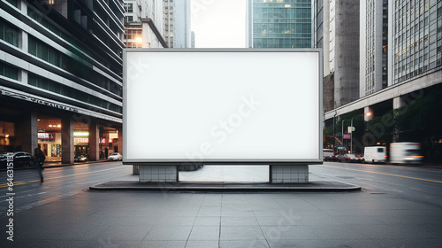 Blank billboard mock up on city road