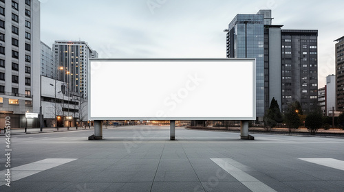 Blank billboard mock up on city road