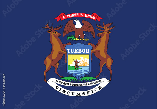 Flag of US federal state of Michigan