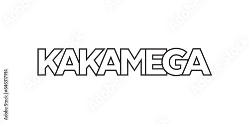 Kakamega in the Kenya emblem. The design features a geometric style, vector illustration with bold typography in a modern font. The graphic slogan lettering. photo