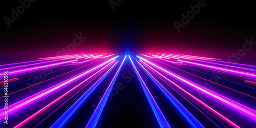 abstract minimal neon background  pink blue neon lines going up  glowing in ultraviolet spectrum - Generative AI