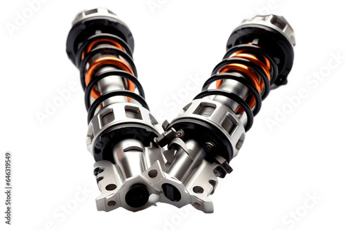 Bike Shock Absorbers Isolated on transparent background, Generative Ai photo