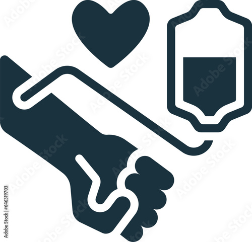 Blood donation icon. Monochrome simple sign from donation collection. Blood donation icon for logo, templates, web design and infographics.