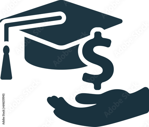 Education grant icon. Monochrome simple sign from donation collection. Education grant icon for logo, templates, web design and infographics.
