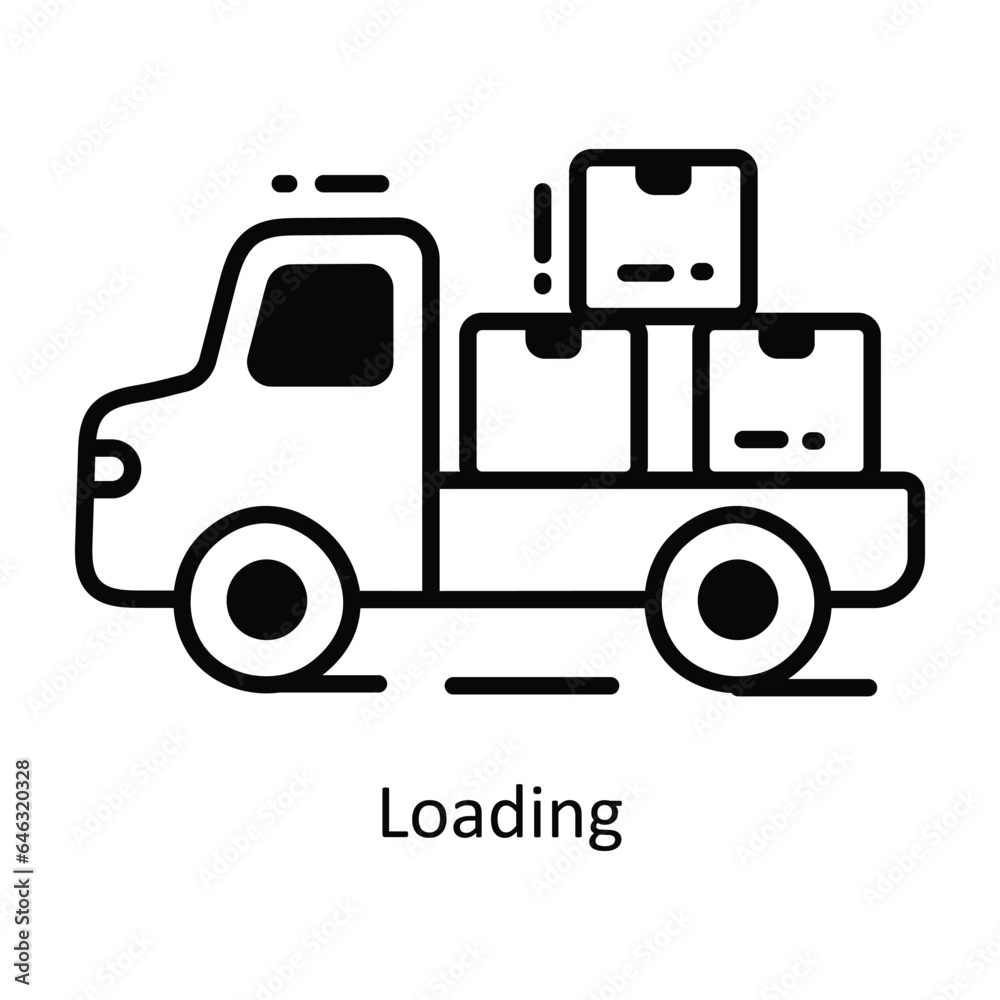 Loading doodle Icon Design illustration. Logistics and Delivery Symbol on White background EPS 10 File