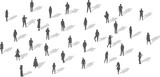 people standing silhouette with shadow on white background vector