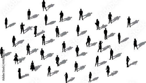people standing silhouette on white background vector