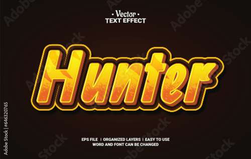 Hunter Editable Vector Text Effect.