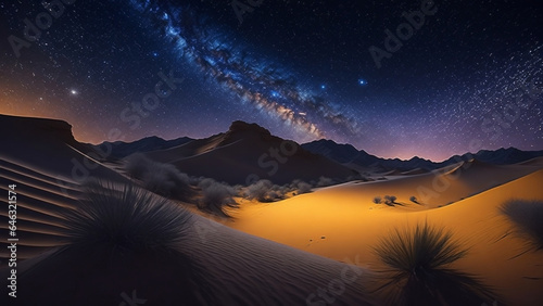 Starry Night Tranquility Celestial Beauty in Natural Landscapes