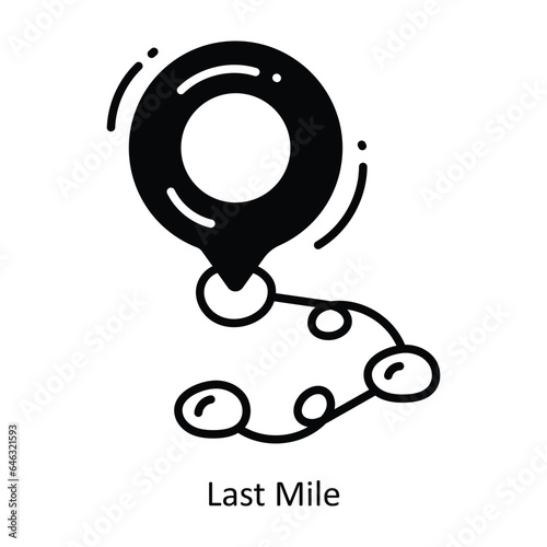 Last Mile doodle Icon Design illustration. Logistics and Delivery Symbol on White background EPS 10 File