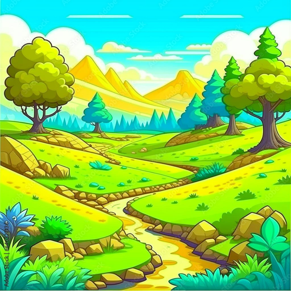 Fototapeta premium Beautiful nature landscape with mountain view