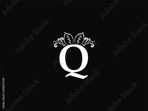 Letter Q logo, Feminine q qq Leaf logo Icon Design For Business