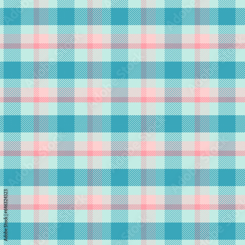Plaid with twill weave seamless pattern.Blue and pink tartan checkered repeat pattern.Vector illustration texture background.For textile, printing, website.