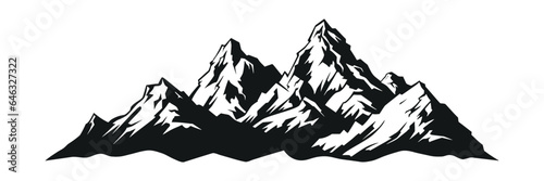 Mountain silhouette on white background. Vector illustration