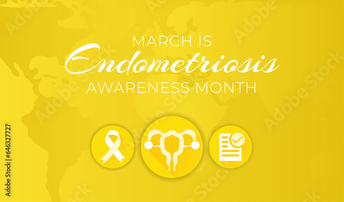 March is Endometriosis Awareness Month Background Illustration